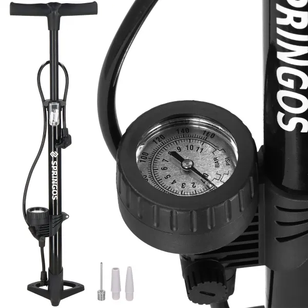 Floor bicycle pump Springos BA0045 with pressure gauge 11 bar