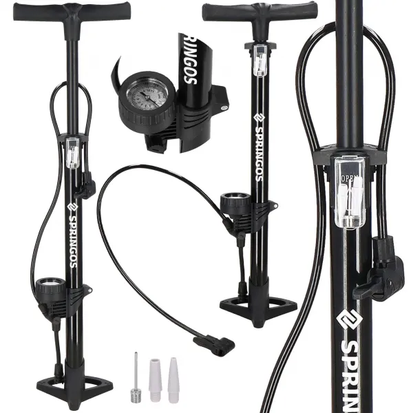 Floor bicycle pump Springos BA0045 with pressure gauge 11 bar