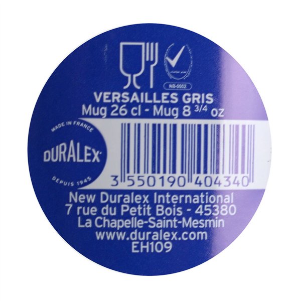 Cup Duralex Versailles Stackable Grey 260 ml (72 Units)