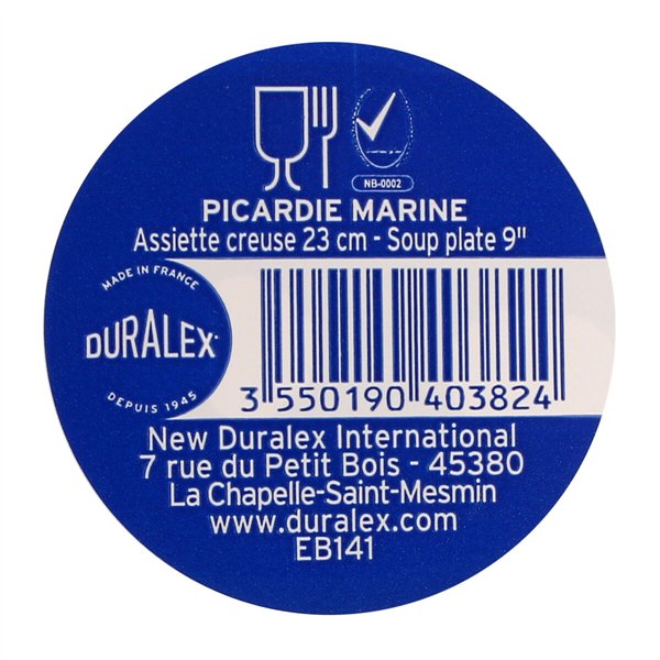 Deep Plate Duralex Picardie Blue Ø 23 cm (48 Units)