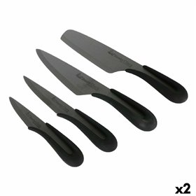 Knife Set Santa Clara Ceramic 4 Pieces Black 17 cm 17 (2 Units)