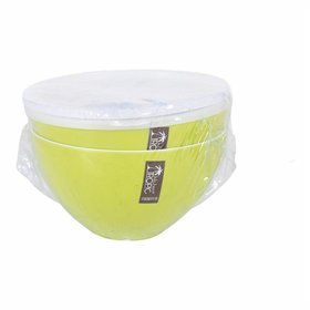 Salad Bowl Kitchen Tropic Green With lid 2 Pieces (8 Units)