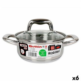 Casserole Quttin 139494 Ø 16 x 7 cm With lid Steel (6 Units)