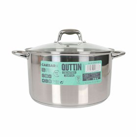 Pot with Glass Lid Quttin Caesar Steel ø 30 x 17,5 cm (2 Units)