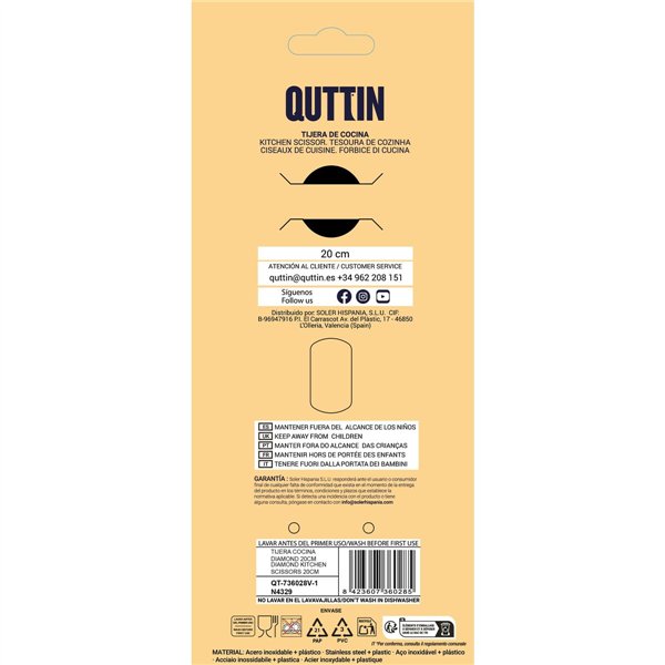 Kitchen Scissors Quttin 50385 (16 Units)