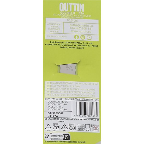 Table knife Quttin 49893 10,5 cm Wood 21 cm (60 Units)