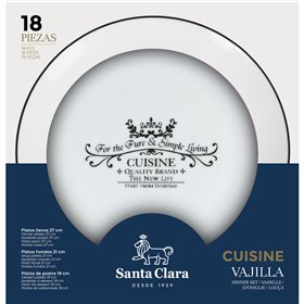 Tableware Santa Clara Cuisine Porcelain Circular 18 Pieces (2 Units)