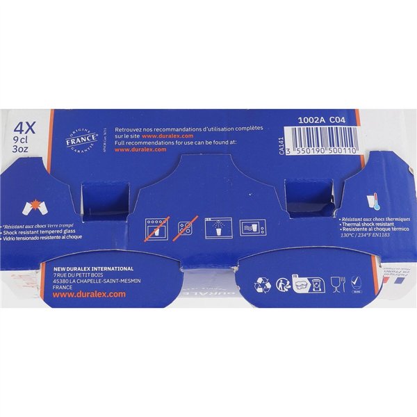 Set of glasses Duralex Amalfi Transparent 4 Pieces 90 ml (12 Units)