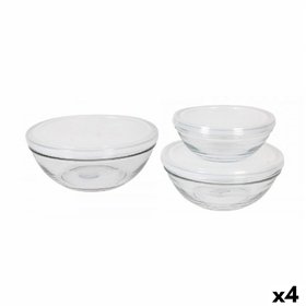 Set of bowls Duralex Lys With lid 3 Pieces (4 Units) 