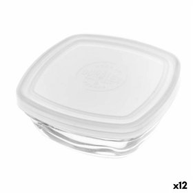 Square Lunch Box with Lid Duralex FreshBox Transparent 300 ml 11 x 11 x 4,5 cm (12 Units)