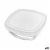 Square Lunch Box with Lid Duralex FreshBox Transparent 300 ml 11 x 11 x 4,5 cm (12 Units)
