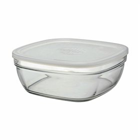Square Lunch Box with Lid Duralex FreshBox 3 L 23 x 23 x 9 cm (4 Units) 