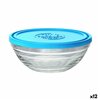 Round Lunch Box with Lid Duralex FreshBox Blue 310 ml (12 Units)