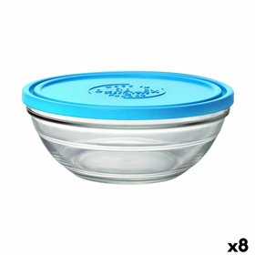 Round Lunch Box with Lid Duralex FreshBox Blue 1,6 L (8 Units)