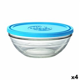 Round Lunch Box with Lid Duralex FreshBox Blue 2,4 L (4 Units)