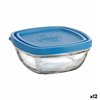 Square Lunch Box with Lid Duralex FreshBox Blue 300 ml 11 x 11 x 5 cm (12 Units)