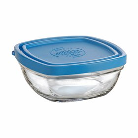 Square Lunch Box with Lid Duralex FreshBox Blue 300 ml 11 x 11 x 5 cm (12 Units)