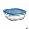 Square Lunch Box with Lid Duralex FreshBox Blue 3 L 23 x 23 x 9 cm (4 Units)