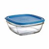 Square Lunch Box with Lid Duralex FreshBox Blue 3 L 23 x 23 x 9 cm (4 Units)