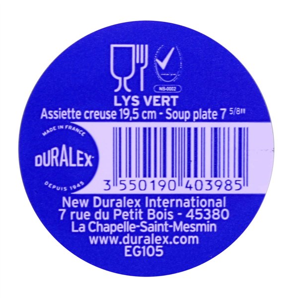 Deep Plate Duralex Lys Ø 19 cm Green (24 Units)