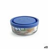 Round Lunch Box with Lid Borgonovo Igloo Blue 320 ml ø 11 x 5 cm (12 Units)