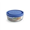 Round Lunch Box with Lid Borgonovo Igloo Blue 320 ml ø 11 x 5 cm (12 Units)