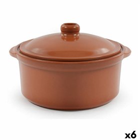 Saucepan Azofra Brown Baked clay (6 Units)