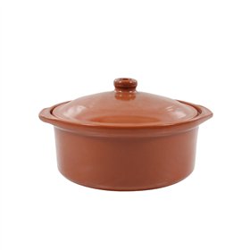 Saucepan Azofra Baked clay 24,5 x 23 x 16,7 cm With lid (3 Units)