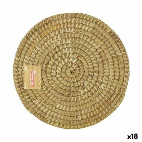 Table Mat Privilege Korne Brown wicker Ø 30 cm (18 Units)