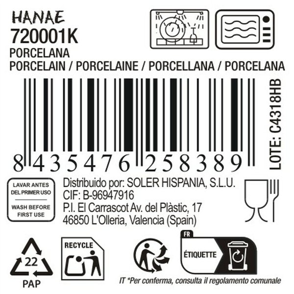 Snack Bowl La Mediterránea Hanae Ø 11 cm ø 11 x 5,8 cm (36 Units)