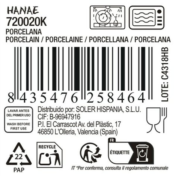 Serving Platter La Mediterránea Hanae Japanese Circular 20 x 20 x 2,5 cm (18 Units)