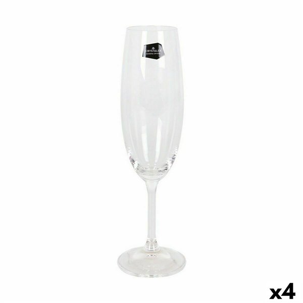 Champagne glass Crystalex Lara 220 ml Multicolour 6 Pieces 4 Units