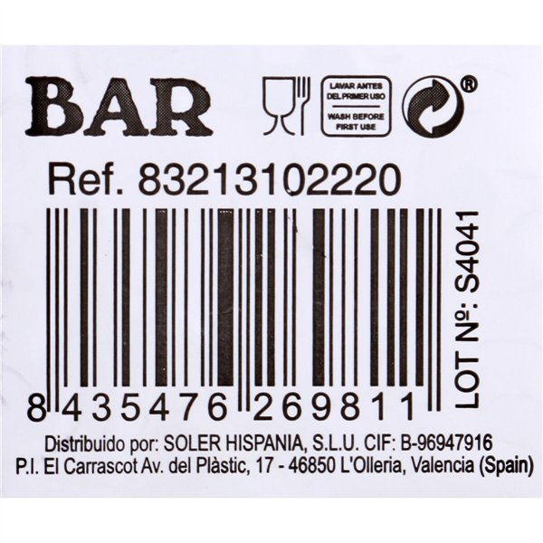 Transparent Glass Jug Inde Bar Glass (6 Units)