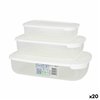 Set of 3 lunch boxes Tontarelli Family White Rectangular 29,6 x 19,8 x 7,7 cm (20 Units)