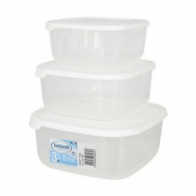 Set of 3 lunch boxes Tontarelli Family White 20 x 20 x 9,4 cm (20 Units)