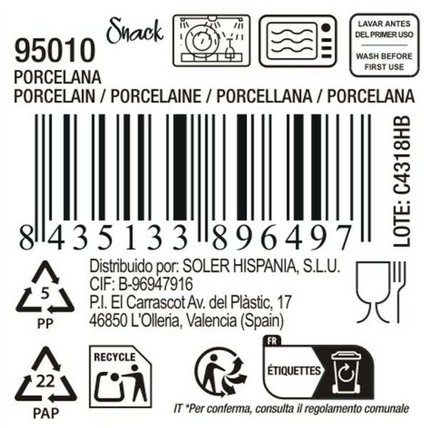 Bowl La Mediterránea Snack Stoneware White 14 x 8,5 x 4 cm (72 Units) (14,1 x 8,5 x 4,4 cm)