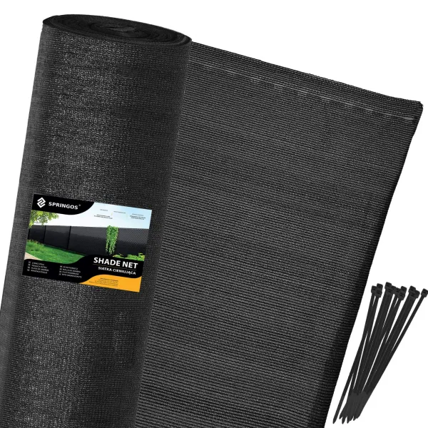 Shade netting Springos SN0040 140 g/m2 1.5x10m 50 Cable ties black