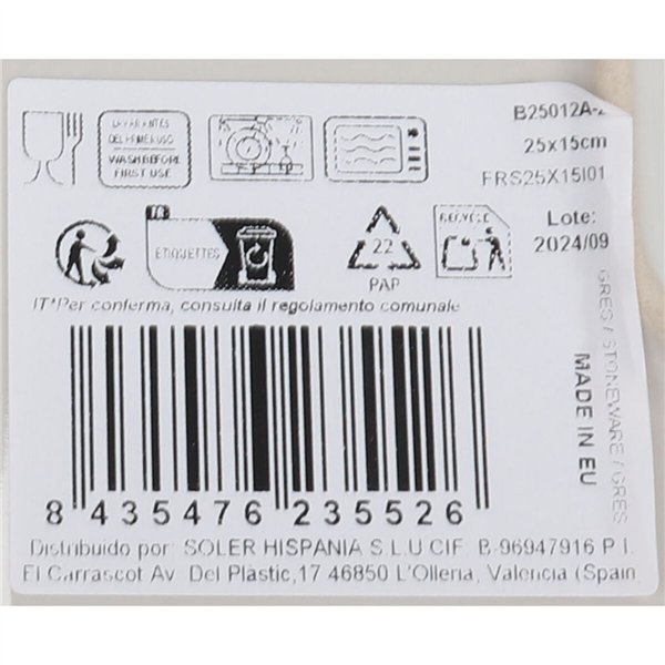 Serving Platter La Mediterránea Irys Multicolour 18 Units