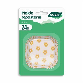 Muffin Tray Algon Yellow flower Disposable (24 Pieces) (24 Units)