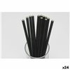 Straws Algon Cardboard Black 20 Pieces 24 Units
