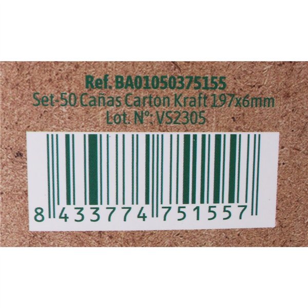 Straws Algon kraft paper 50 Pieces 24 Units