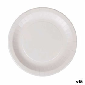Plate set Algon Disposable White Cardboard 28 cm (15 Units)