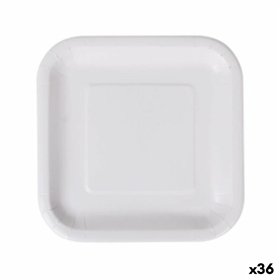 Plate set Algon Disposable White Cardboard 23 cm (36 Units)