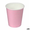Plate set Algon Cardboard Disposable Pink (36 Units)