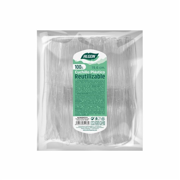 Knife Set Algon Reusable White 10 Units 19,6 cm