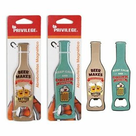 Bottle opener Privilege 140988 4 x 14 x 0,5 cm (24 Units)