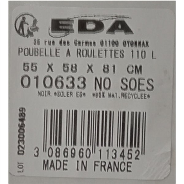 Rubbish Bin EDA 010633 110 L 110 L