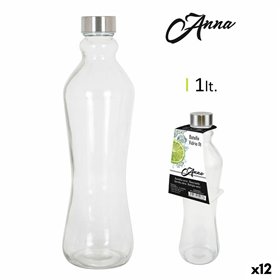 Glass Bottle Anna 1 L Metal cap Metal Glass (12 Units)