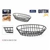 Breadbasket Quttin Metal Oval 23 x 16,5 x 5,5 cm (12 Units)