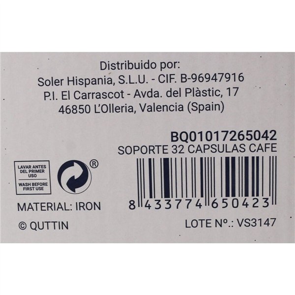 Stand for 32 Coffee Capsules Quttin 8433774650423 (6 Units)